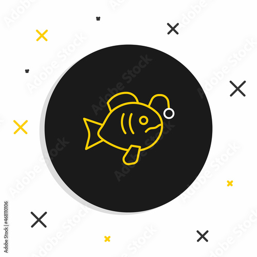 Line Tropical fish icon isolated on white background. Exotic fish. Colorful outline concept. Vector