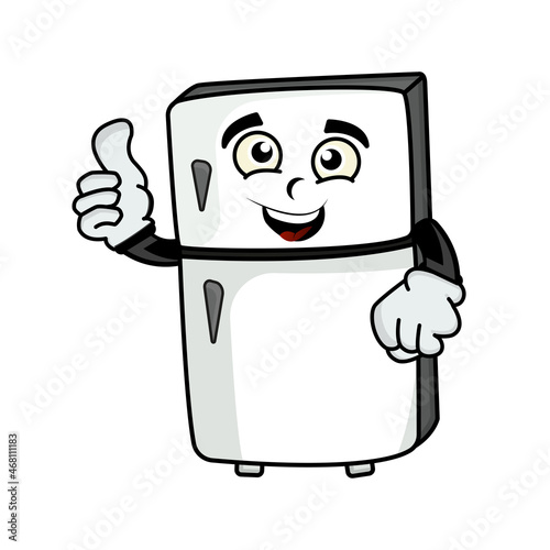 illustration refrigerator mascot cartoon character. illustration flat style. suitable for promotion refrigerators, coolers, children books, prints design, etc. design template vector