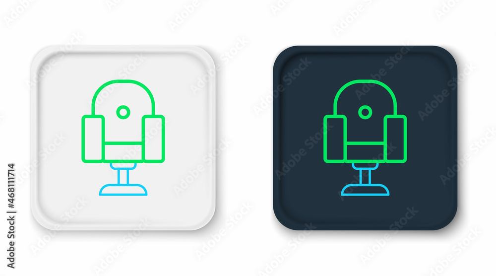 Line Director movie chair icon isolated on white background. Film industry. Colorful outline concept. Vector Line Director movie chair icon isolated on white background. Film industry. Colorful outline concept. Vector