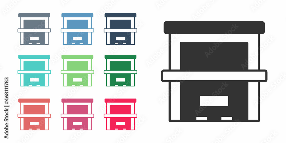 Black Piano icon isolated on white background. Musical instrument. Set icons colorful. Vector