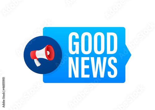 Megaphone with good news. Megaphone banner. Web design. Vector stock illustration