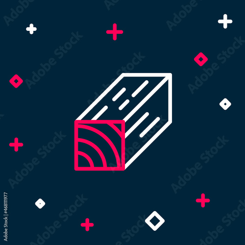 Line Two-handed saw icon isolated on blue background. Colorful outline concept. Vector