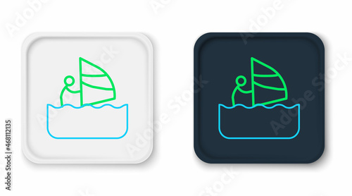 Line Windsurfing icon isolated on white background. Colorful outline concept. Vector