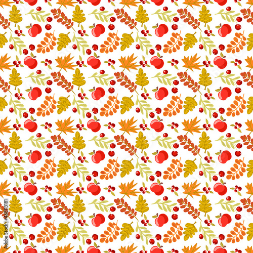 Thanksgiving day seamless pattern. Festive autumn background for textile or book covers, manufacturing, wallpapers, print, gift wrap and scrapbooking.