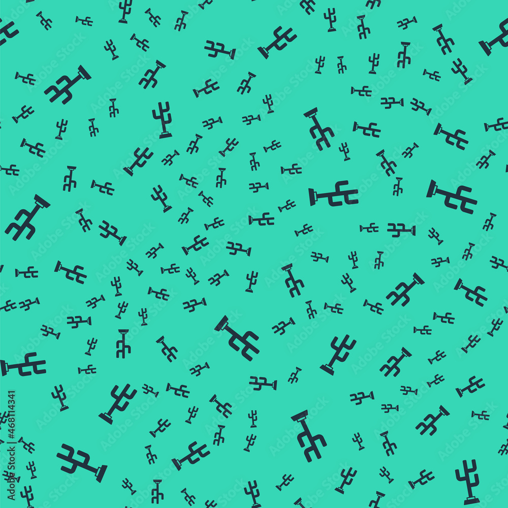 Black Coat stand icon isolated seamless pattern on green background. Vector