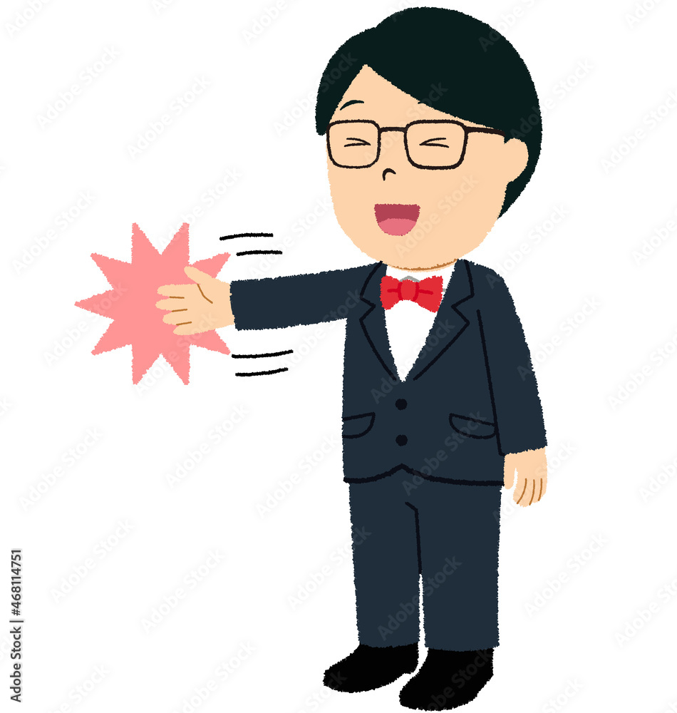 お笑い芸人がツッコミをするイラスト Stock Illustration Adobe Stock
