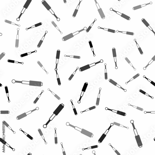 Black Telescopic baton icon isolated seamless pattern on white background. Vector