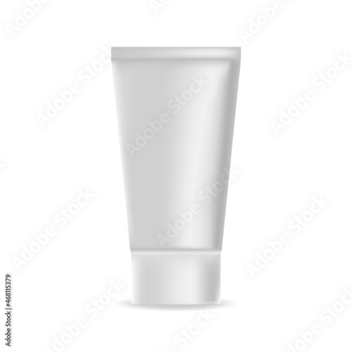 cosmetic tube without label for face and skin care product mock up isolated on white background