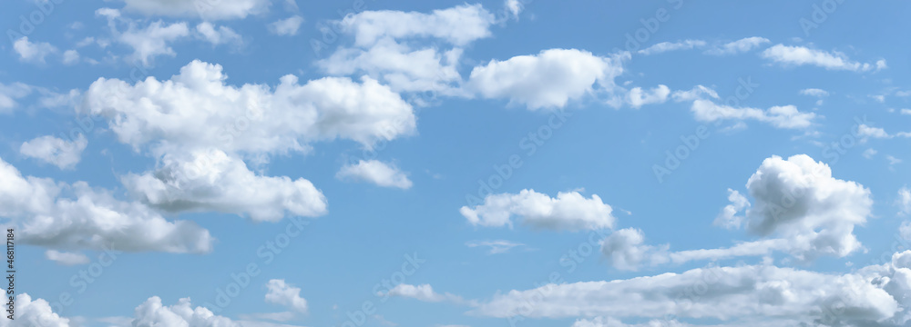 Cumulus cloud in sunny day, clear sky background, banner Cumulus cloud in sunny day, clear sky background, banner