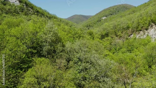 The North Caucasus. The valley of the river Zhane. Aerial view.