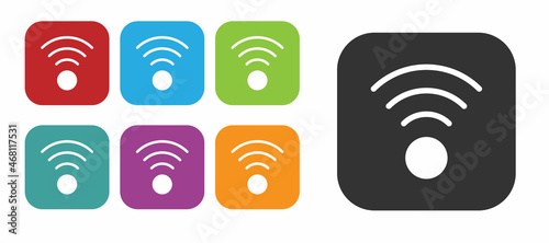 Black Wi-Fi wireless internet network symbol icon isolated on white background. Set icons colorful. Vector