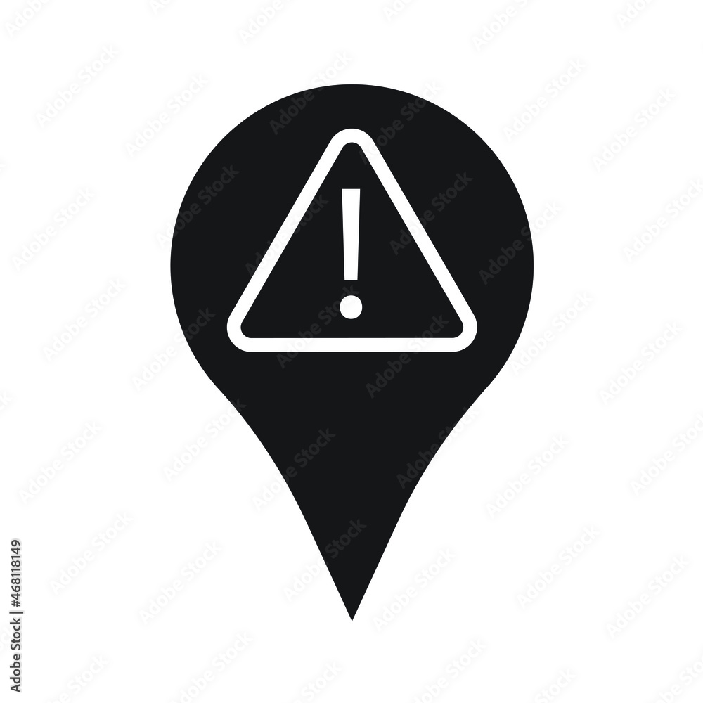 Alert, pin, warning icon design vector illustration Alert, pin, warning icon design vector illustration