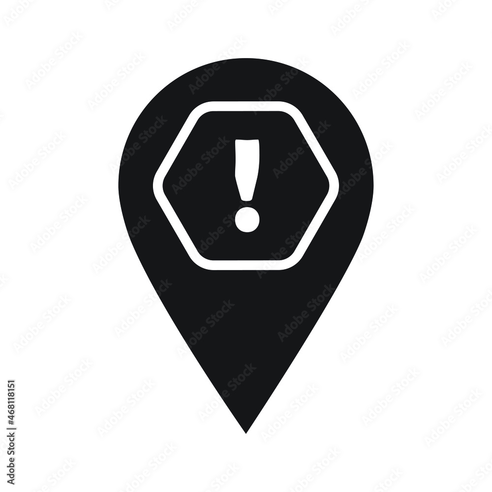 Alert, pin, warning icon design vector illustration Alert, pin, warning icon design vector illustration