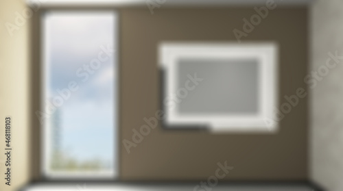 Unfocused  Blur phototography.  Modern bathroom including bath and sink. 3D rendering.. Blank pa