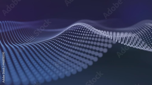 3D-Illustration of colored particles moving in a wave pattern, seamless loop