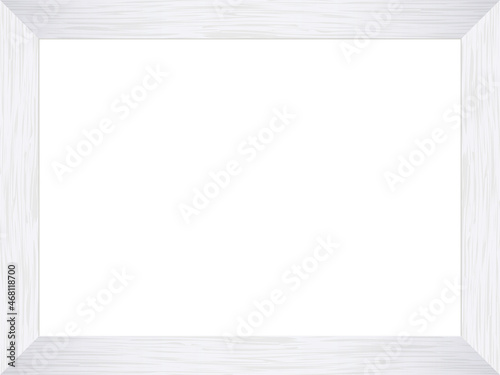白い木の額縁フレーム　White Wooden Picture Frame Background