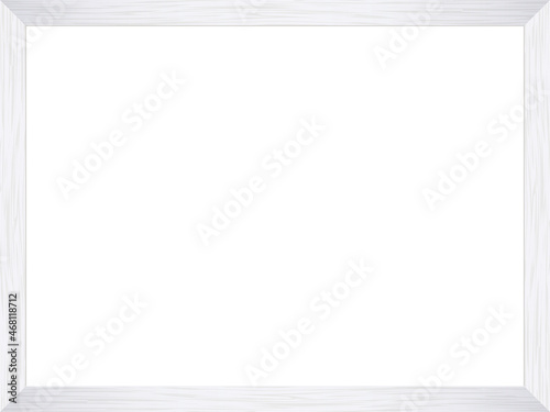白い木の額縁フレーム　White Wooden Picture Frame Background