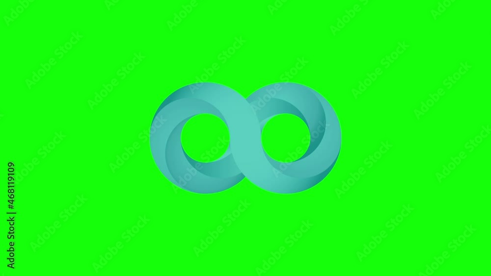 Motion graphic video animation of drawing an abstract infinity symbol on a green chroma key background Motion graphic video animation of drawing an abstract infinity symbol on a green chroma key background