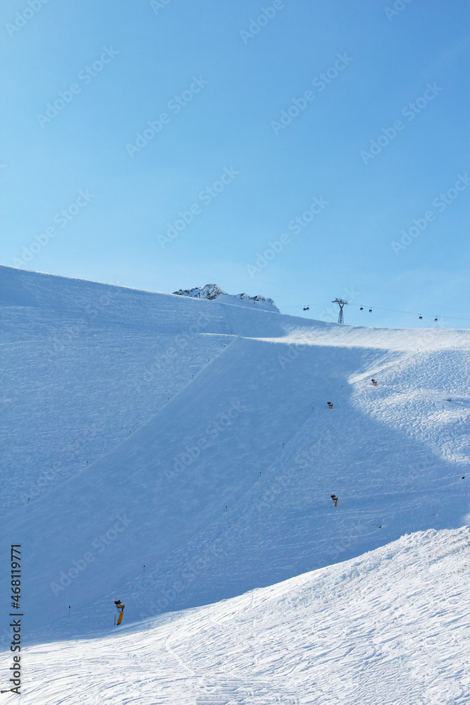Ski slope in mountains Solden Austria
