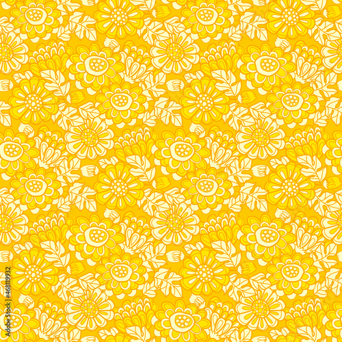 Fall yellow marigold flower...