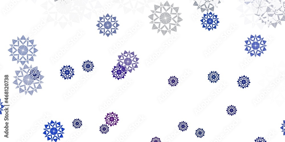 Light blue vector template with ice snowflakes. Light blue vector template with ice snowflakes.
