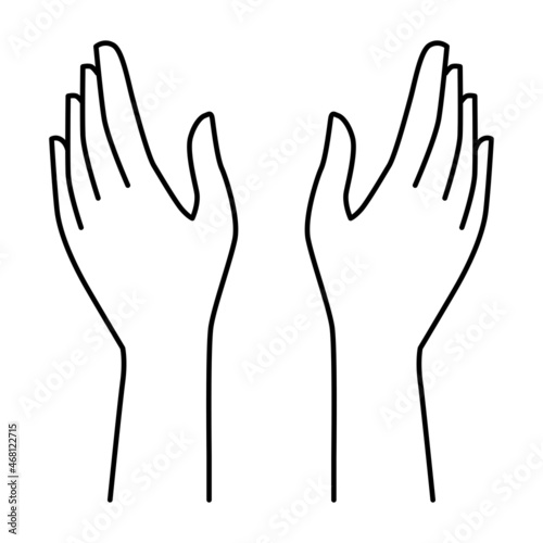 Hands outlines. A symbol of massage and hand care. Vector illustration isolated on a white background for design and web.