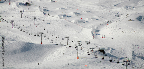 Принти на полотні Remontée mécanique hiver paradiski la plagne les arcs