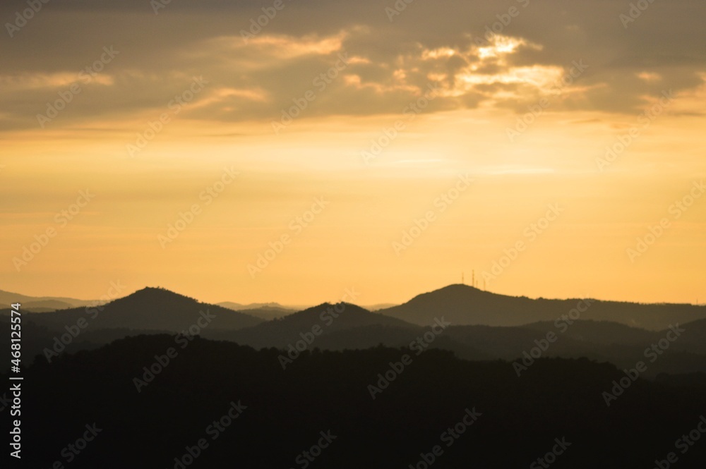 sunset in the mountains