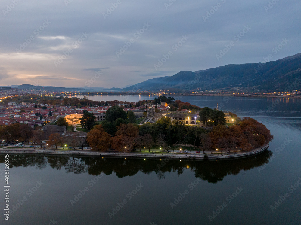 Aerial view of ioannina is a town in Epirus, Greece and attracts many visitors