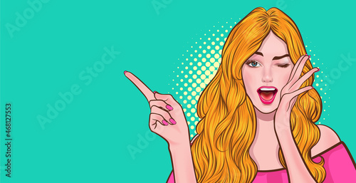 woman saying something and point her hand
