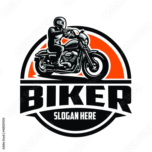 Biker logo template vector illustration. Perfect logo for motorcycle club related industry