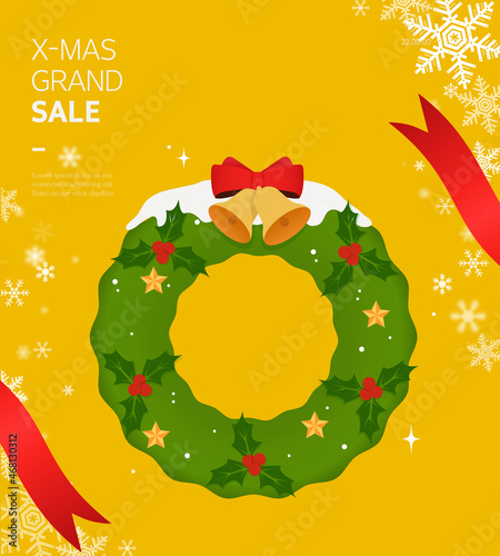 Merry Christmas sale shopping template. 
