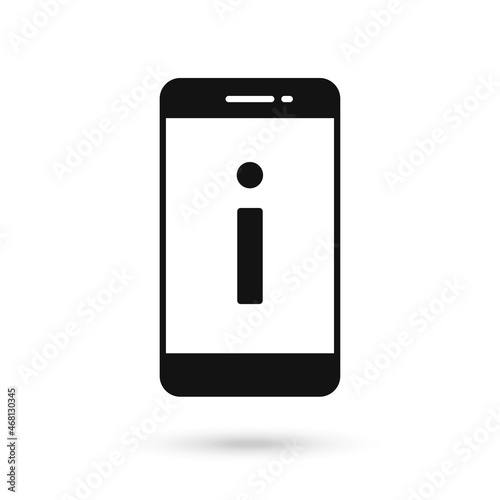 Vector phone icon and letter i. Get help information on the phone.