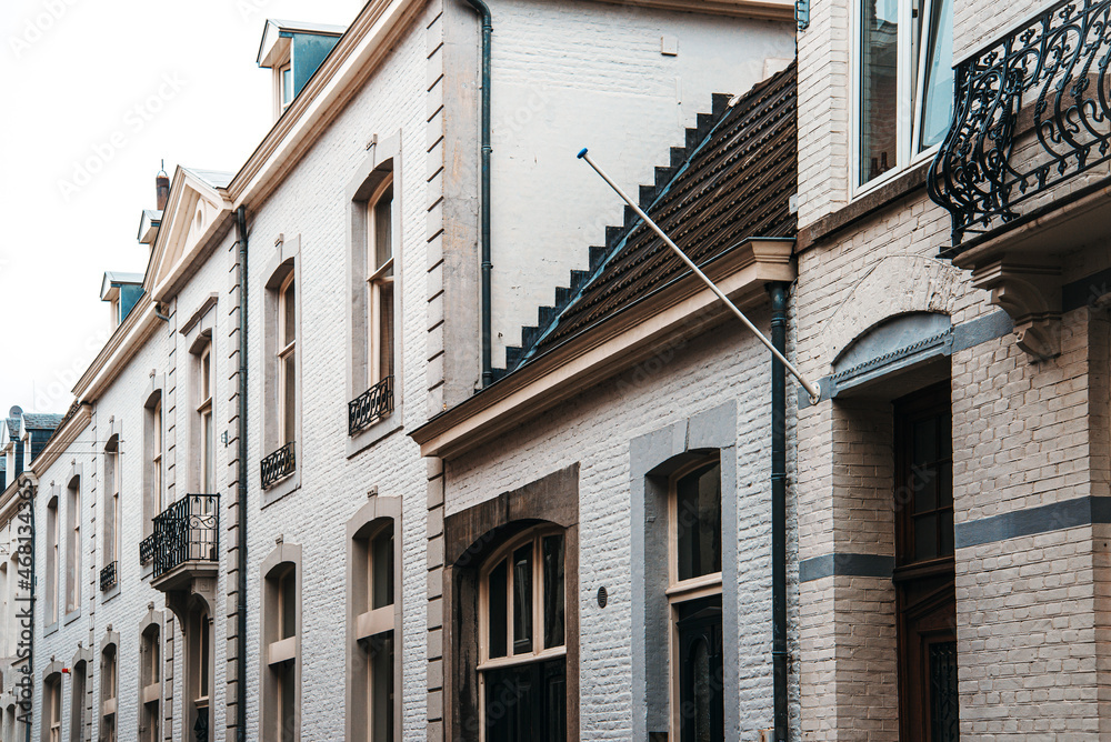 Naklejka premium Antique building view in Old Town Maastricht, Netherlands.