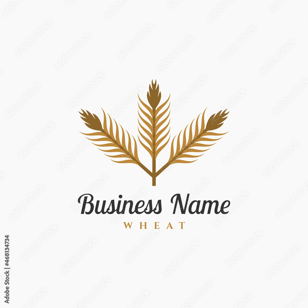 Agriculture wheat Logo design. Organic grain logo design template
