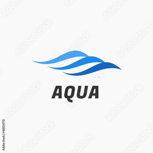 Aqua logo design. Modern ocean wave icon symbol