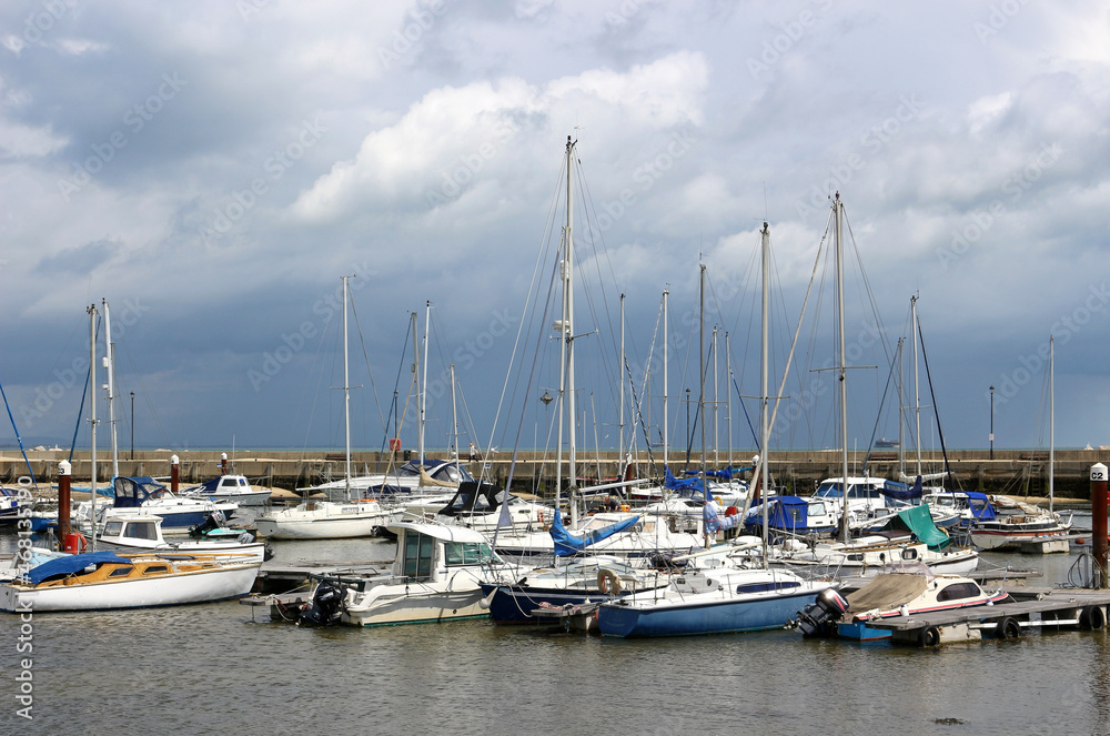 Boats moored in Ryde Harbour, Isle of Wight