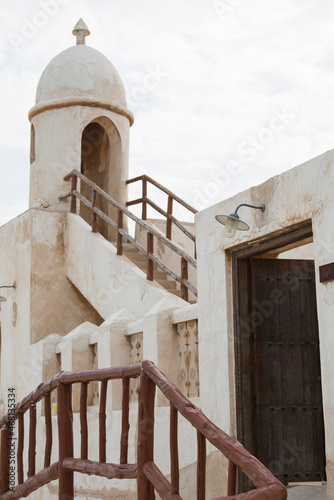 Al Wakrah ,Qatar -02/01/2020  : New souk waterfront promenade with his traditional houses and mosque
