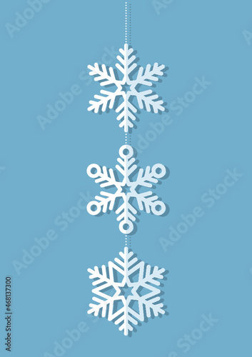 Schneeflocken Girlande blau