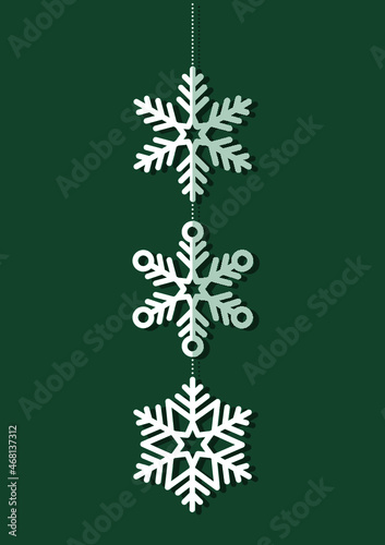 Schneeflocken Girlande grün