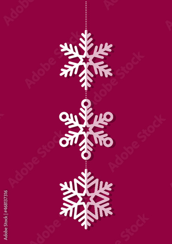 Schneeflocken Girlande rot
