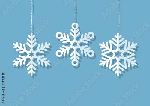 Anhänger Schneeflocken blau