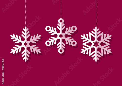 Anhänger Schneeflocken rot