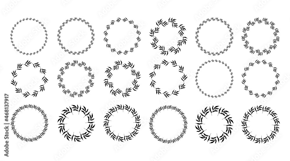 set of circle botanical frames. Vector Illustration set of circle botanical frames. Vector Illustration