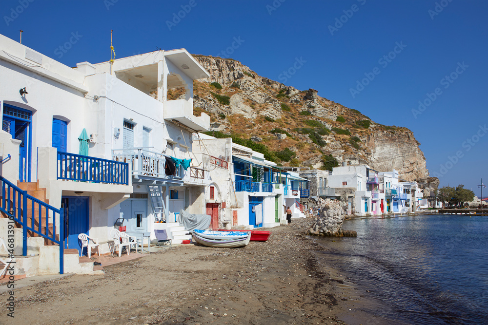 The colorful Klima village, Milos island, Greece