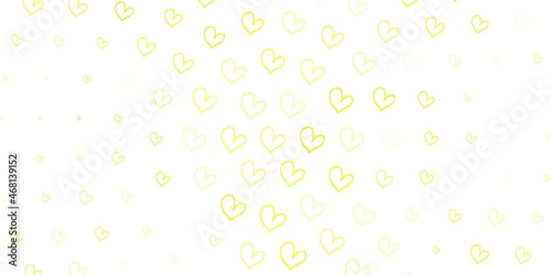 Light Green  Red vector texture with lovely hearts.