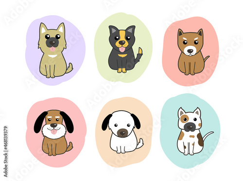 dogs cute vector set, pets