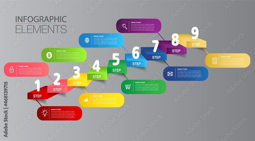 step up of business successful concept. Infographic vector