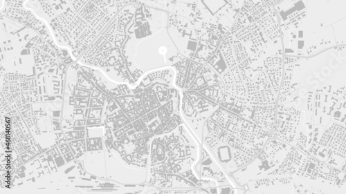 White and light grey Vicenza City area vector background map, streets and water cartography illustration.