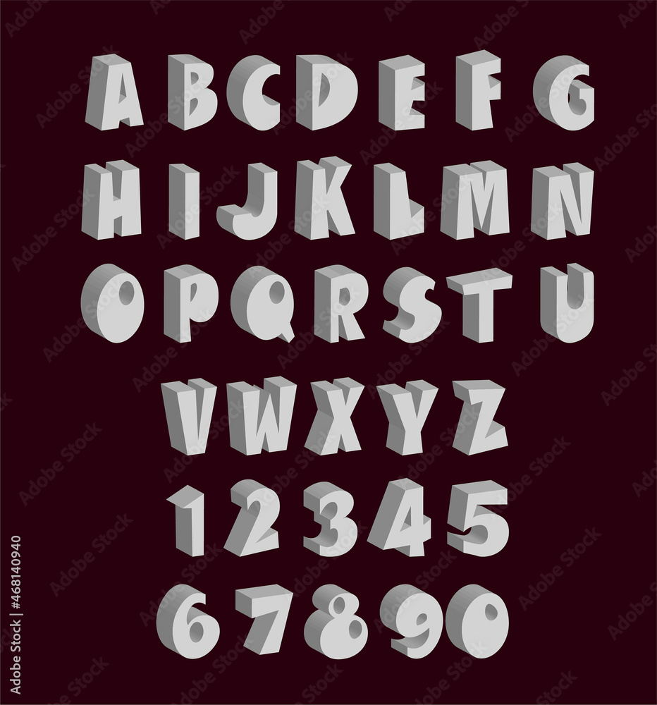 Character English ABC 3D number Character English ABC 3D number